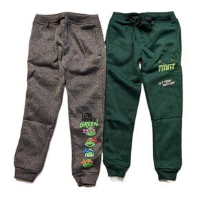 2PK Nickelodeon Teenage Mutant Ninja Turtle Boys L 10/12 Fleece Jogger Sweatpant
